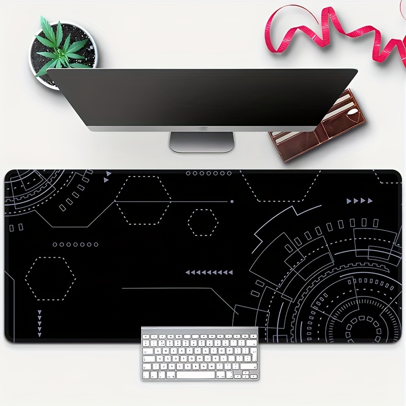 Office Tech Set Up - Tech Circuit Print Extended Desk Mat