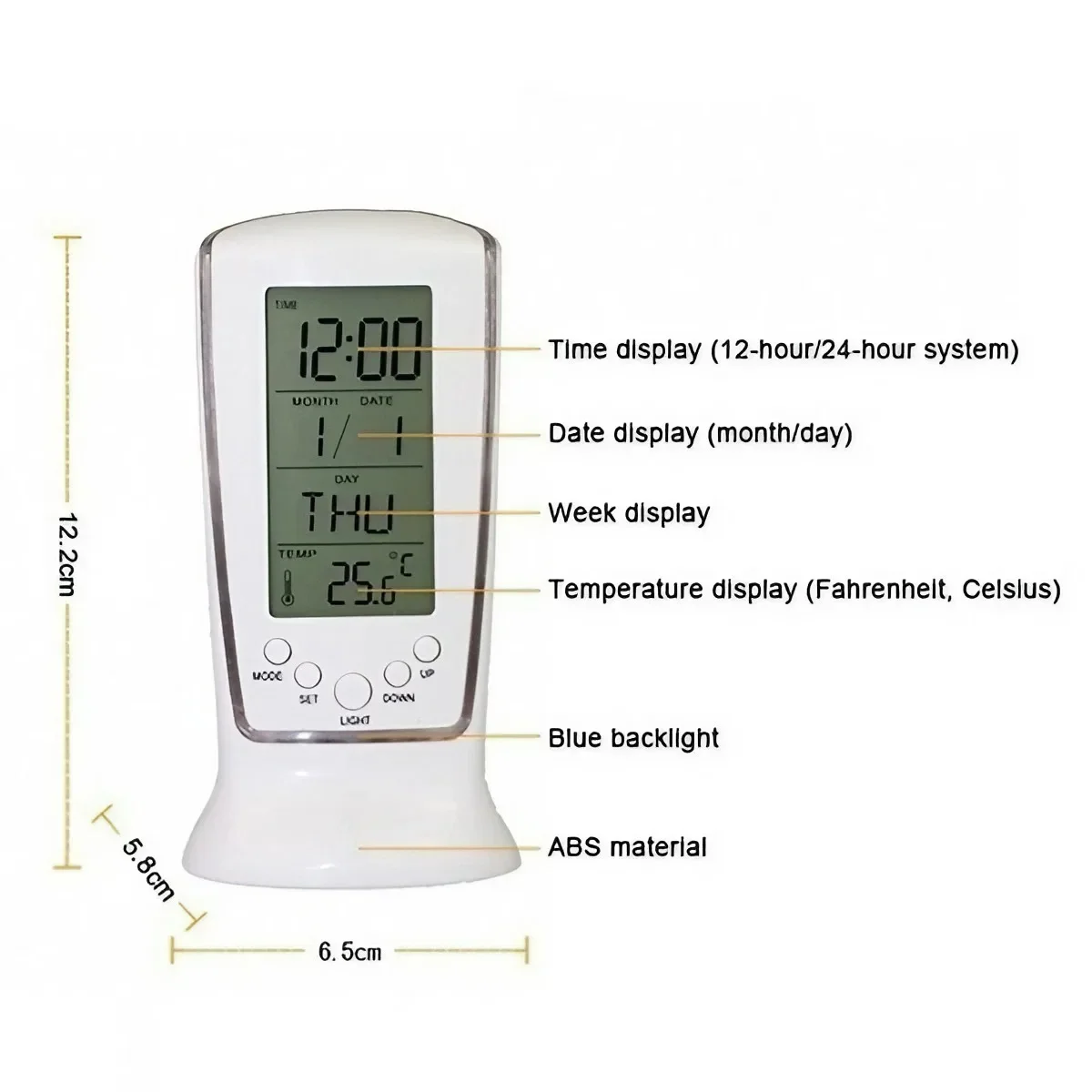 Calendar Clock Digital LED Clo - đánh giá và giá Office Tech Gadgets