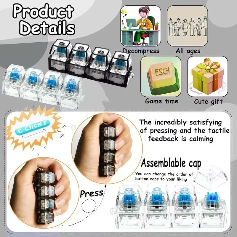 1pcs LED Keyboard Keycap Stres - đánh giá và giá Office Tech Gadgets