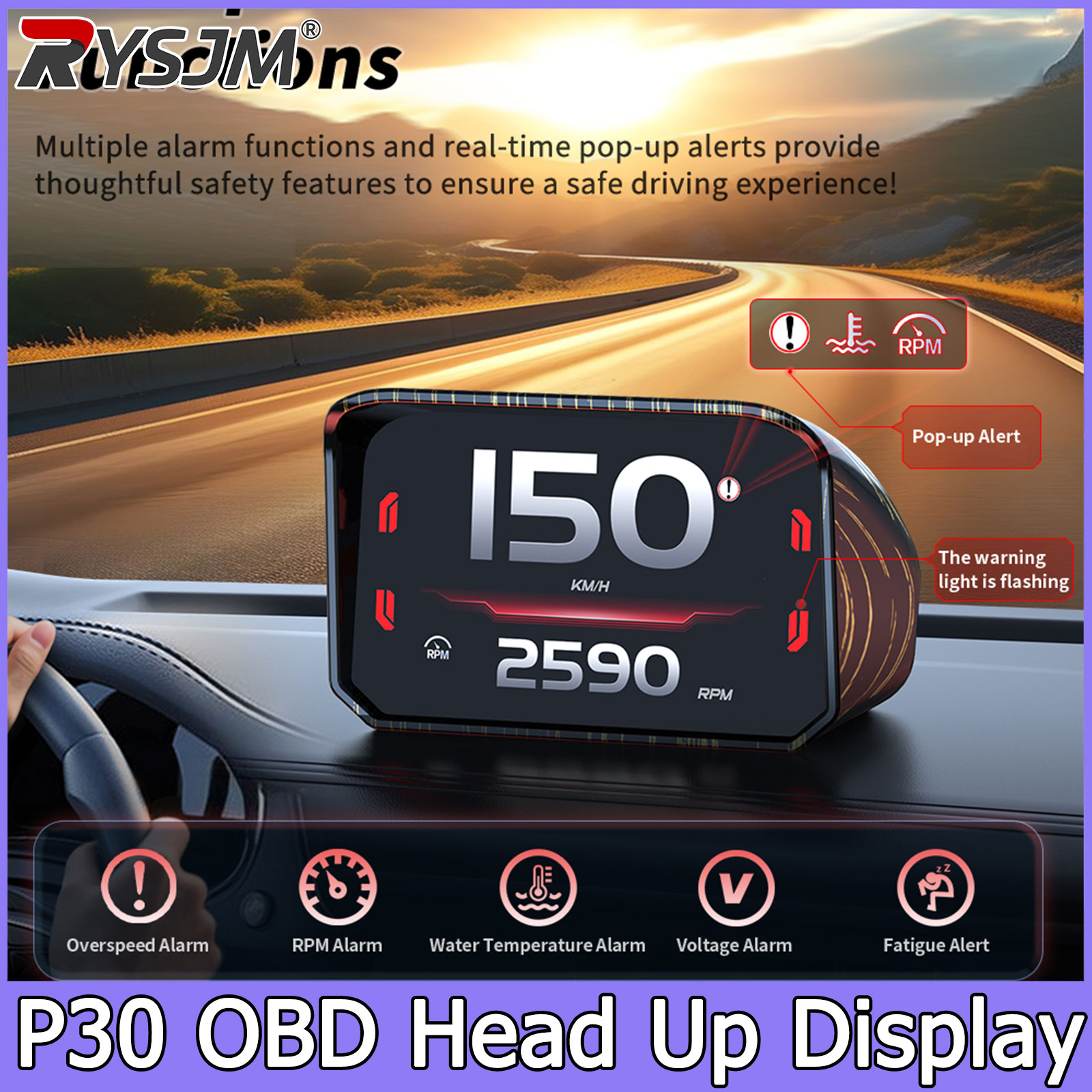 P30 Speedometer RPM Meter HUD  - đánh giá và giá Pc Security Lock