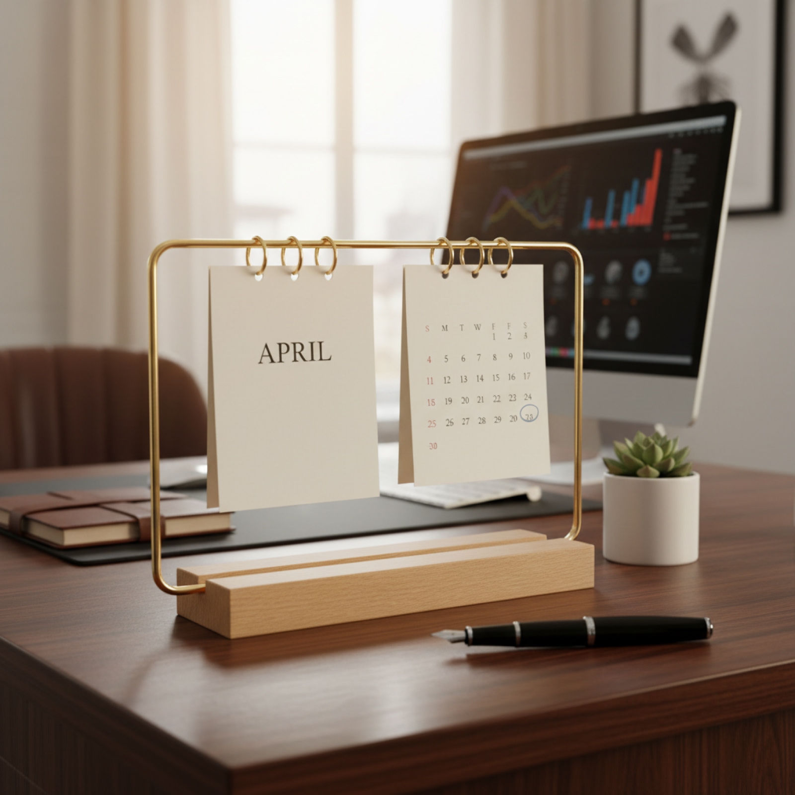 Wooden Base Calendar Stand Sta - đánh giá và giá Office Tech Gadgets